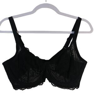 HSIA Black Lace Unlined Underwire Bra Size 3